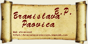 Branislava Paovica vizit kartica